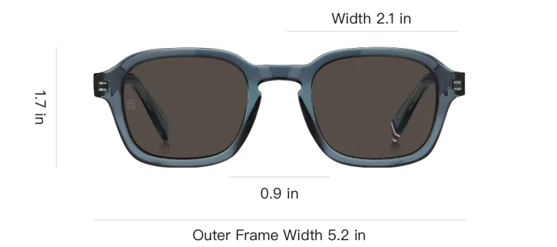 Tommy Hilfiger Acetate Rectangular Sunglasses Men's Blue-3