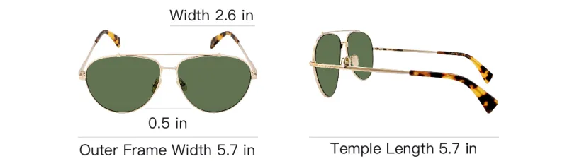 Lanvin Metal Aviator Sunglasses Unisex Gold-3