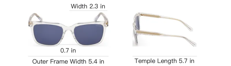 GUESS Acetate Square Sunglasses Men's Transparent-3