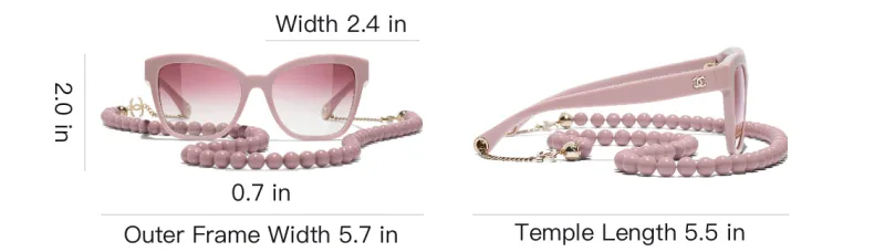 CHANEL Acetate Irregular Shape Sunglasses Women's Pink-4