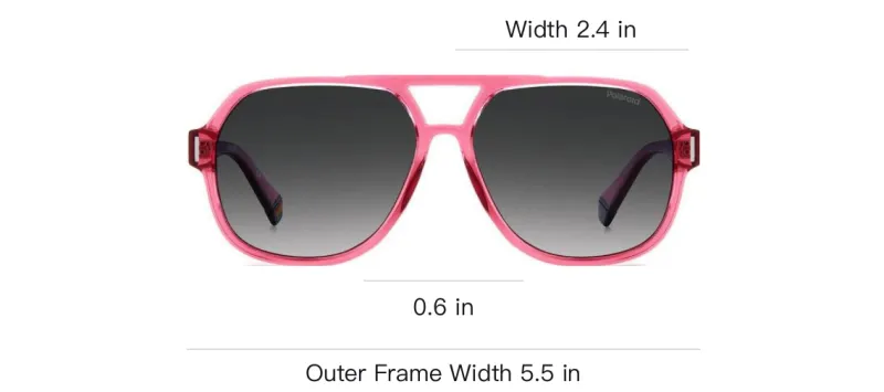 Polaroid Polycarbonate Aviator Sunglasses Unisex Pink-4
