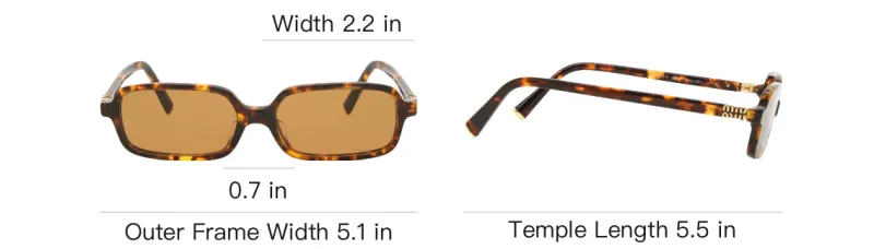 MIU MIU Acetate Rectangular Sunglasses Women's Brown-2