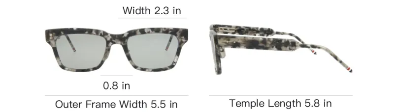 THOM BROWNE· Rectangular Sunglasses Men's Gray-3