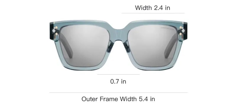 DIOR Acetate Square Sunglasses Men's Blue-1