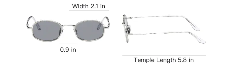 BONNIECLYDE Acetate Metal Irregular Shape Sunglasses Men's Silver-2
