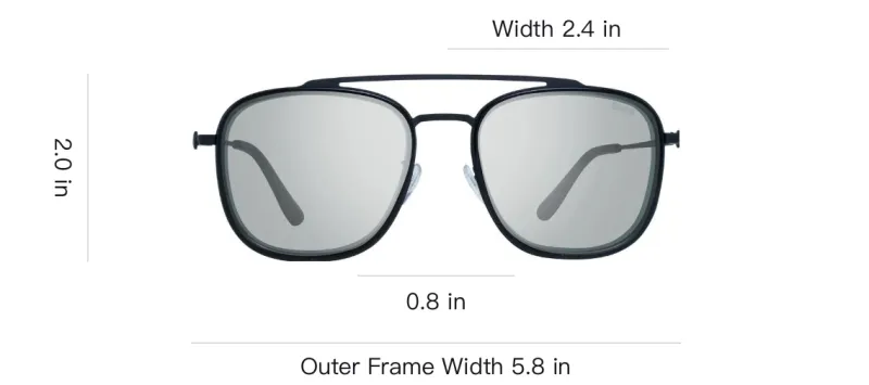 BMW Metal Oval Sunglasses Men's Black-3