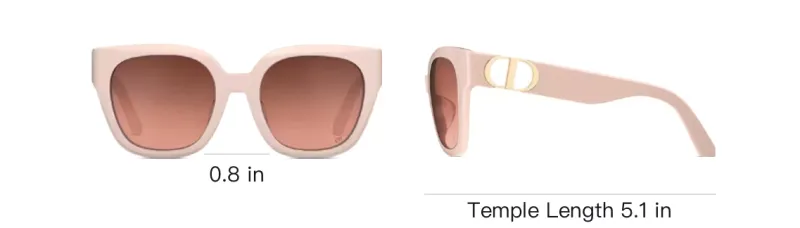 DIOR Acetate Metal Irregular Shape Sunglasses Women's Pink-3