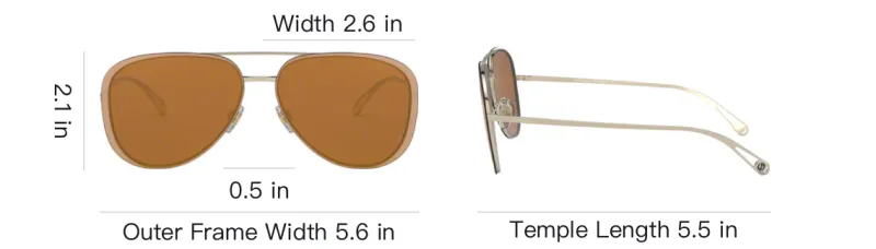 GIORGIO ARMANI Aviator Sunglasses Women's Yellow-6
