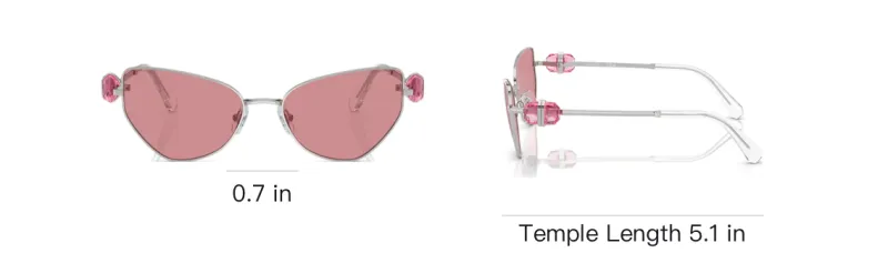 Swarovski Metal Faux Crystal Irregular Shape Sunglasses Women's Silver-5