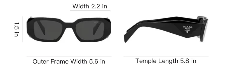 PRADA Plastic Square Sunglasses Unisex Black-3