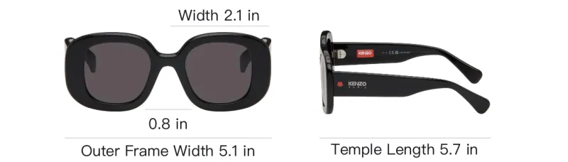KENZO Acetate Irregular Shape Sunglasses Men's Black-3