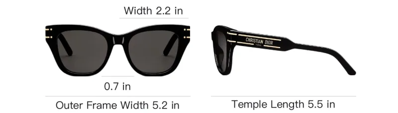 DIOR Acetate Metal Butterfly Sunglasses Women's Black-3