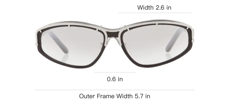 Yohji Yamamoto Acetate Metal Irregular Shape Sunglasses Unisex Black-3
