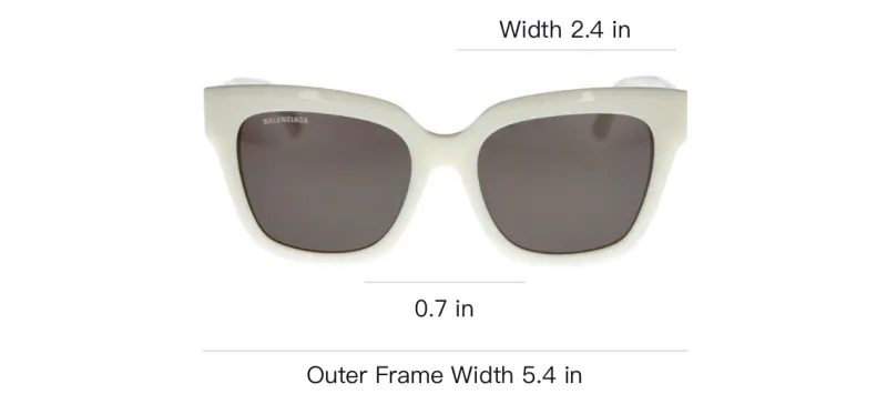 Balenciaga Acetate Irregular Shape Sunglasses Women's White-4