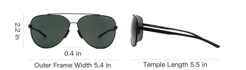 PORSCHE DESIGN Biosteel Aviator Sunglasses Men's Black-3