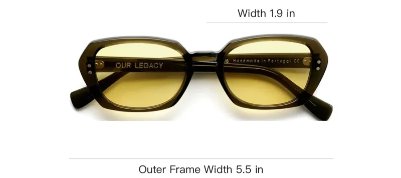 OUR LEGACY Acetate Rectangular Sunglasses Unisex Brown-3