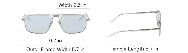 PRADA Metal Irregular Shape Sunglasses Men's Silver-3