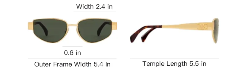 CELINE Triomphe Metal 04 Sunglasses In Metal-3