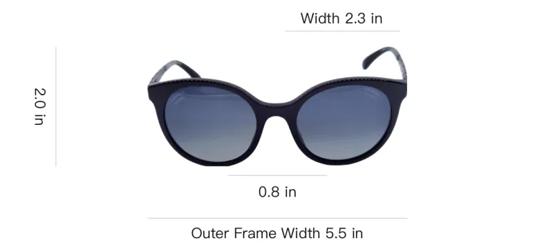 CHANEL Plate Frame Metal Round Sunglasses Unisex Black-5