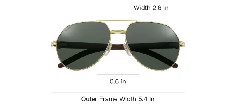 CARTIER Wooden Aviator Sunglasses Unisex Gold-3