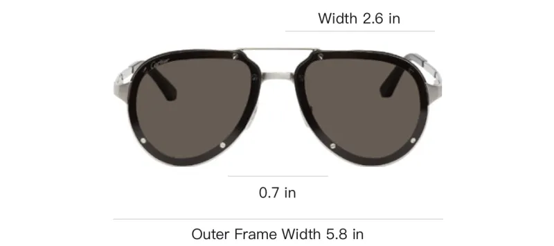 CARTIER Metal Aviator Sunglasses Unisex Silver-1