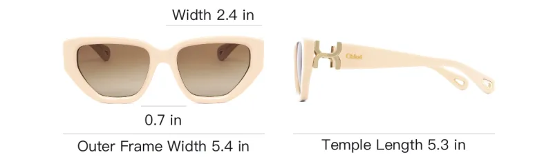 Chloe Acetate Bio Based Nylon Cat Eye Sunglasses Women's Rose Ivory-3