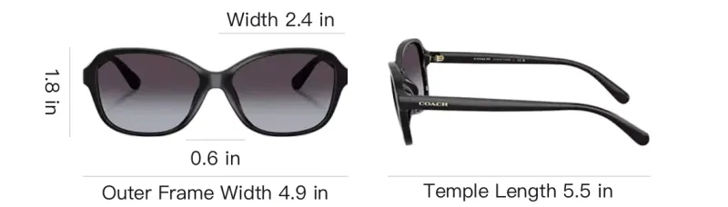COACH Plastic Irregular Shape Sunglasses Women's Black-2