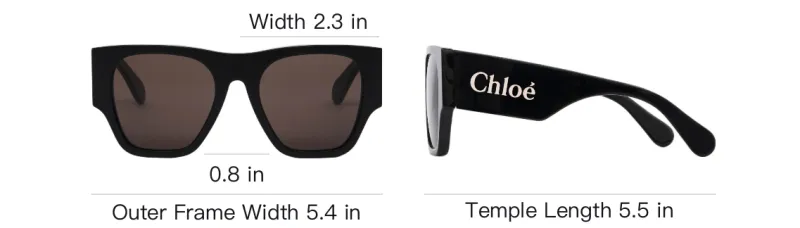 Chloe Acetate Irregular Shape Sunglasses Women's Black-3