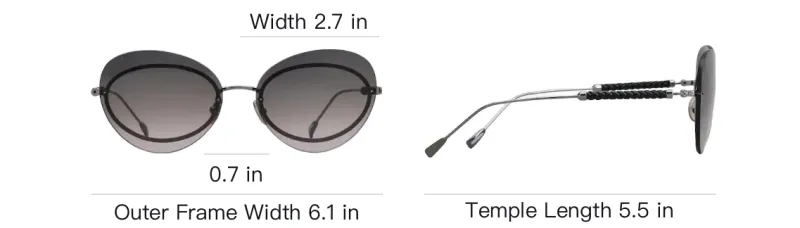 TOD'S Metal Leather Irregular Shape Sunglasses Women's Gray-4