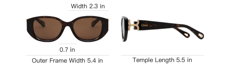 Chloe Acetate Bio Based Nylon Oval Sunglasses Women's Dark Tortoiseshell-3