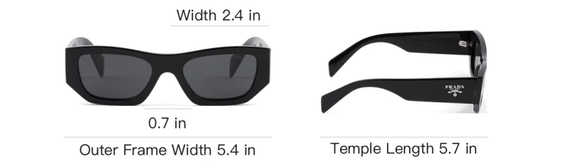 PRADA Logo plaque Rectangle frame Sunglasses-3