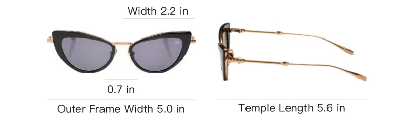 Valentino Metal Nylon Cat Eye Sunglasses Women's Gold-3