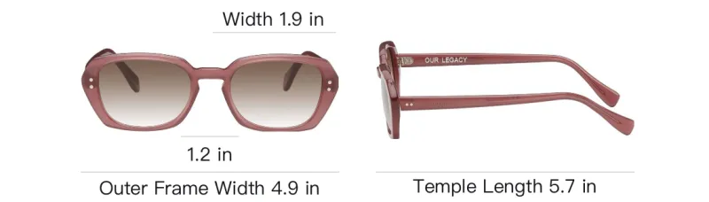 OUR LEGACY Acetate Sheet Square Sunglasses Men's Pink-3