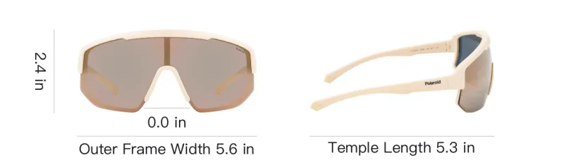 Polaroid Plastic Irregular Shape Sunglasses Unisex Beige-3