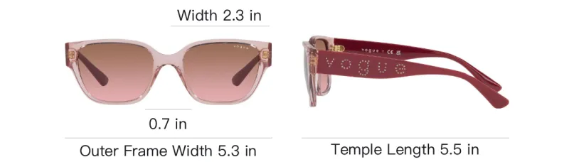 VOGUE Injection Irregular Shape Sunglasses Women's Pink-3