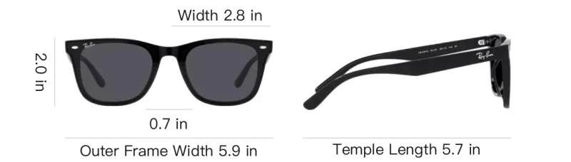 RayBan Injection Molding TR90 Square Sunglasses Unisex Black-3
