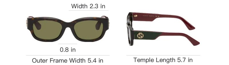 GUCCI Acetate Rectangular Sunglasses Men's Tortoiseshell-3