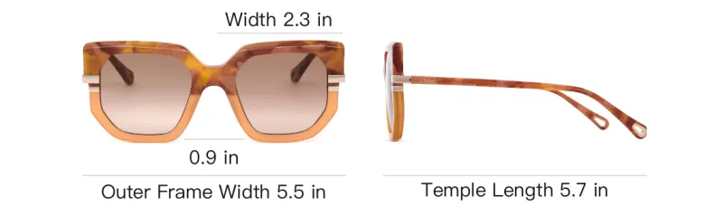 Chloe Acetate Bio Nylon Square Sunglasses Women's Gradient Brown-3
