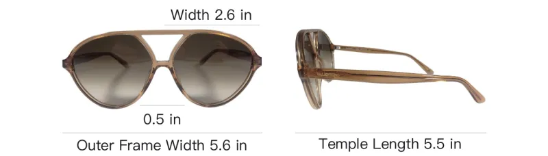 Valentino Acetate Aviator Sunglasses Women's Brown-3