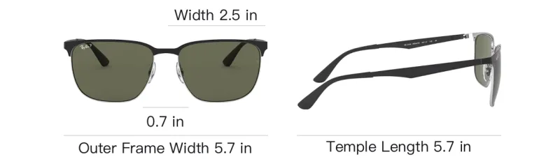 RayBan Alloy Browline Sunglasses Unisex Black-3