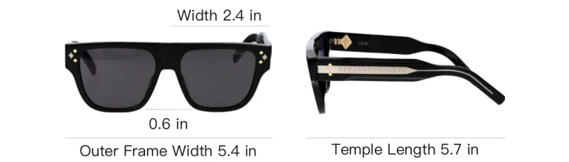DIOR Plastic Square Sunglasses Men's Black-4