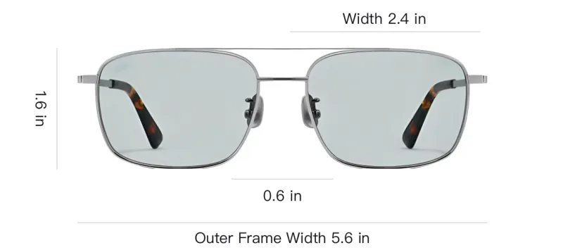 Fakeme Β Titanium Aviator Sunglasses Unisex Silver-3