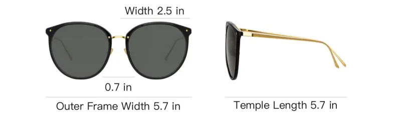 Linda Farrow Titanium Acetate Titanium Round Sunglasses Unisex Black-3