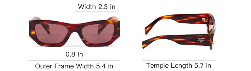 PRADA Acetate Irregular Shape Sunglasses Women's Brown-3
