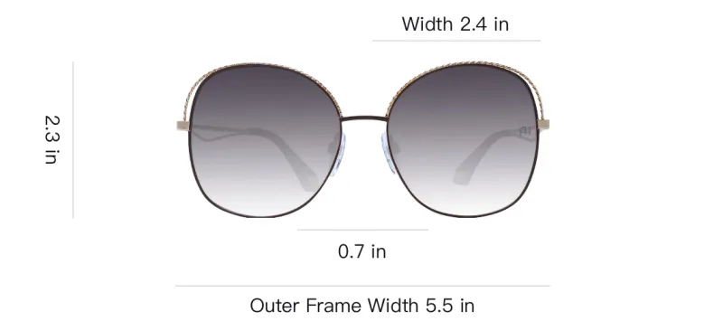 Ana Hickmann Metal Oval Sunglasses Women's Gold-3