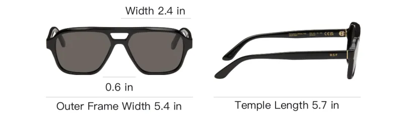 Retrosuperfuture Acetate Aviator Sunglasses Unisex Black-3