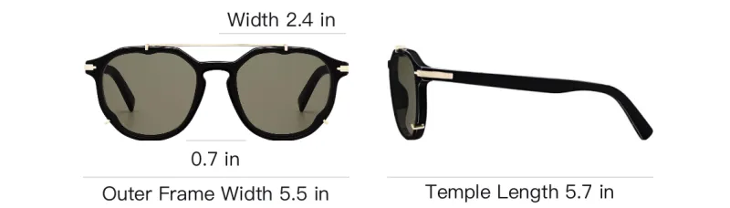 DIOR Acetate Oval Sunglasses Unisex Black-3