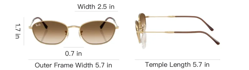 RayBan Metal Oval Sunglasses Women's Gold-3