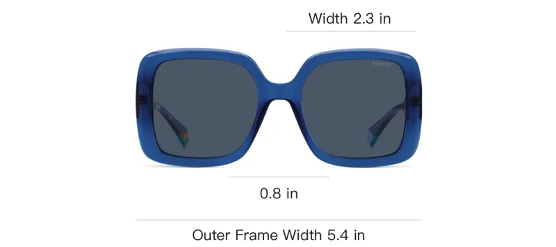 Polaroid Plastic Square Sunglasses Women's Blue-3