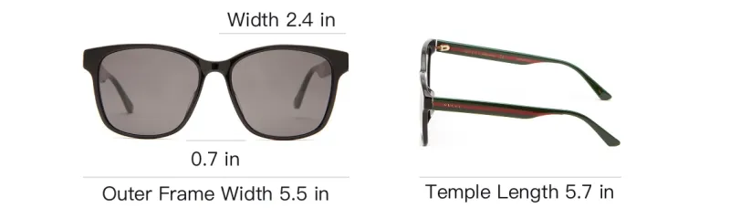 GUCCI Plate Frame Square Sunglasses Unisex-4